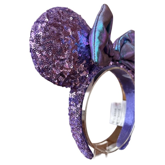 Disney Purple Minnie Mouse Bow Sequins Potion Iridescent Headband Ears NWT 1 - Picture 5 of 5